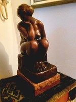 Statue of a seated woman Medgyessy 40cm bronze