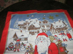 Beautiful Santa Claus winter landscape napkin tea towel hand towel