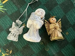 Három vintage angyal karácsonyfadísz