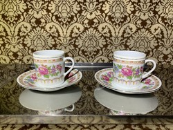 Retró kínai porcelán kávés mokkás csésze és csészealátét pótlásra (2-2 db)