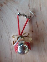 Old tapestry glass Christmas tree decoration - baby rattle