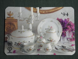 Card calendar, amphora uvért company, Hólloháza porcelain set, 1994, (3)