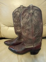 Women's leather boots burgundy leather boots leather western boots 37