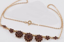 Czech garnet stone necklace