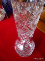 Crystal vase with an interesting shape, from Australia, kept in a display case, unused