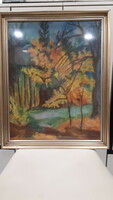 Tar Zoltán "Erdőben októberben "című festménye