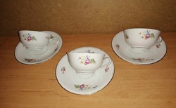 3 Personal German, stadtlengsfeld porcelain coffee and tea set cups (36/d)