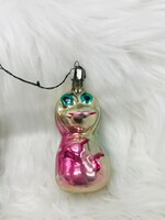 Retro glass Christmas tree decoration, lady frog