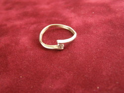 Women's silver ring, stone ring, wavy style