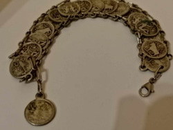 Old silver-plated zodiac bracelet