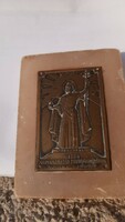 Irredenta copper plate 1938 - I believe in the resurrection of Hungary through St. Stephen