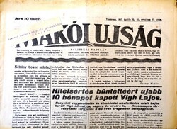 Makó newspaper 1937
