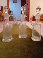 Old, graceful, corked pouring bottles, three in one for sale