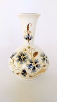 Zsolnay long-necked cornflower vase. Flawless! (No.: 23/191.)