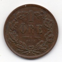 Sweden 1 Swedish penny, 1870, rarer