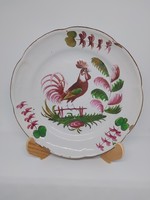 Tin-glazed faience plate with rooster