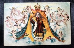 Approx. 1895 Habsburg Emperor József Franz Hungarian King angel -ok original and contemporary lithograph image