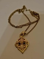 New! Gold-plated pendant on a gold-plated chain, decorated with an opal kovel.