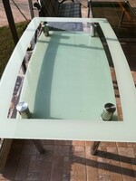 Glass top dining table