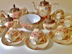 Extrém ritka antik fajansz/porcelánfajansz teás/ kávés készlet- Franziska Hirsch