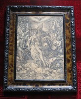 Albert dürer Holy Trinity Easter Resurrection engraving xvii. Century watermark + double antique frame