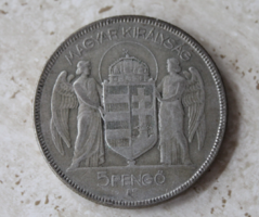 Horthy ezüst 5 pengő 1930
