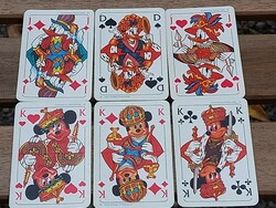 Vintage Walt Disney kártyajáték, Mickey Mouse, Donald kacsa