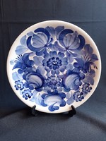 Marked blue floral wall decorative plate