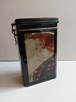 Retro buckled metal coffee box with Julius Meinl, Gustav Klimt anniversary edition