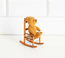 Vintage mini rocking chair, armchair - doll furniture, doll house accessory, miniature, toy