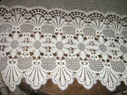 Beautiful vintage white wide lace curtain 360 cm high