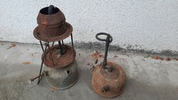 2 Old pump gas lamps for parts - ditmar + 1 unknown