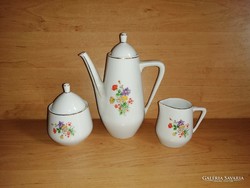 Hollóházi porcelain coffee pourer, sugar holder and milk spout in one (14/d)