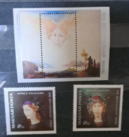 Szasz endre painting block and stamp series postal officers, b/4/13