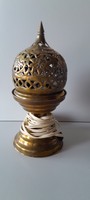 Old Arabic richly crafted small copper lamp for sale