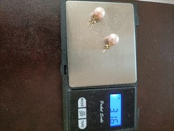 14K gold earrings with real pearls