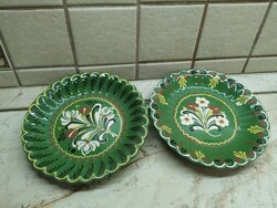 Hungarian ceramic hand-painted wall decoration, 2 plates for sale!!