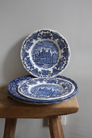 Blue English plate sets 4pcs - Satffordshire England, Wedgwood