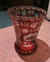 Antique burgundy Biedermeier glass for sale