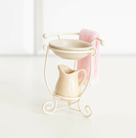 Vintage mini wash basin set, wash basin jug stand - doll furniture, doll house accessory, miniature, toy