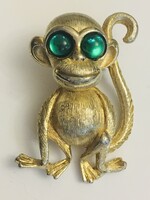 Monkey brooch marked vintage