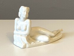 DONNER GERTRÚD DRASCHE FEKVŐ NŐI AKT PORCELÁN SZOBOR