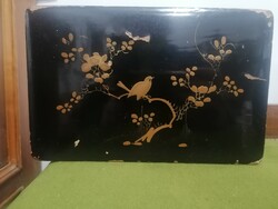 Lacquered wooden ornament box /Asian /