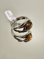 Women's ring with amber stone