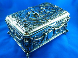 Breathtaking, antique silver biscuit, cookie box, German, Hanau, 1890!!!