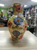 Retro folk ceramic floor vase