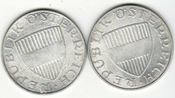 Ausztria 10 ezüst schilling 1957/1958 2 db VG