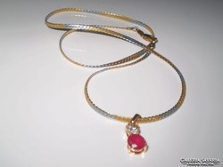Marked Italian two-tone gold filled necklace