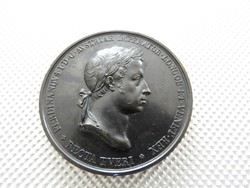 1838 eredeti FERDINÁND koronázási bronz medál Milánó 52g 4mm 63 mm RITKA!!