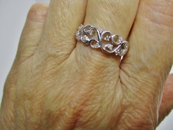 Gyönyörű valódi gyémántköves ezüst gyűrű